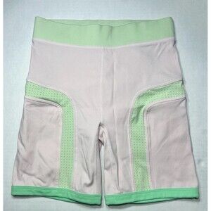 Fabletics Shorts Womens Pink Green High Waisted Motion 365 Colorblock Size Small